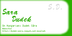 sara dudek business card